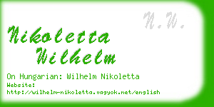 nikoletta wilhelm business card